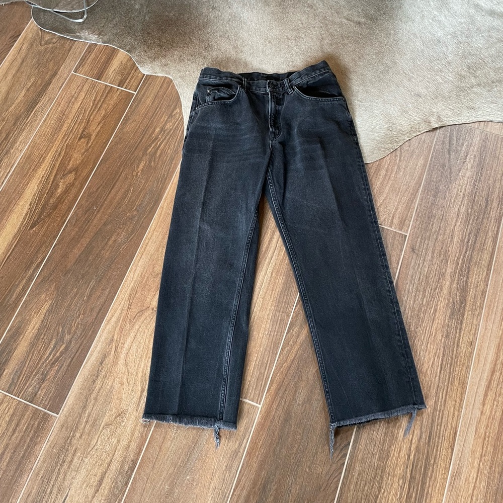 Allsaints black jeans with frayed hem